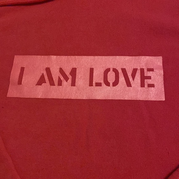 ‘I AM LOVE’ red hoodie - Picture 3 of 7